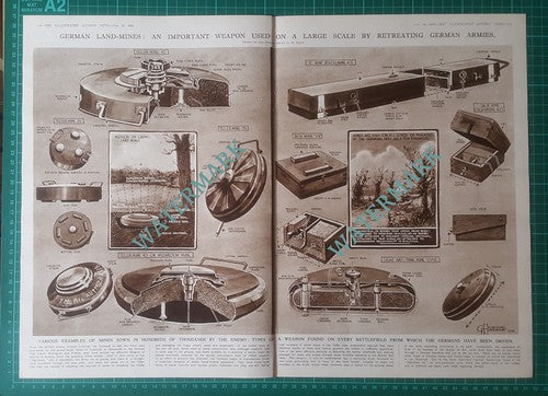 German Land Mines Germany WW2 World War - 1945 Centrefold Pullout Print