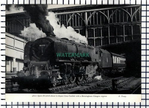 (7350) City Stoke On Trent Railway Locomotive Queen Elizabeth Carlisle - Cutting