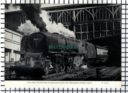 (7350) City Stoke On Trent Railway Locomotive Queen Elizabeth Carlisle - Cutting