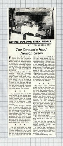 The Saracen's Head Newton Green Essex  - 1971  Clipping