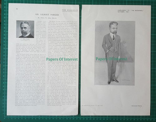 X1373) Sir Gilbert Parker   - 1932 Article (Creasing to bottom)