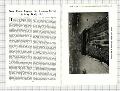 Cannon Street Railway Bridge New Track Layout -  c.1925 Article