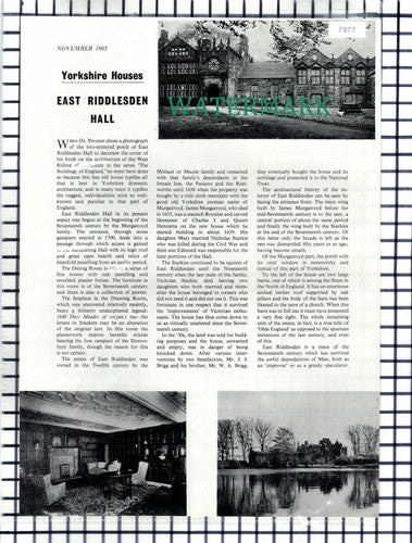 (7977) East Riddlesden Hall  - 1965 Article