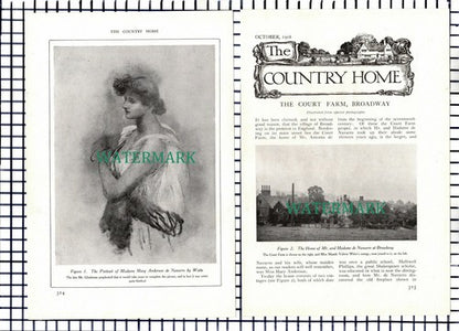 (7651) The Court Farm Broadway Antonio de Navarro  -  c.1911 6-Side Article