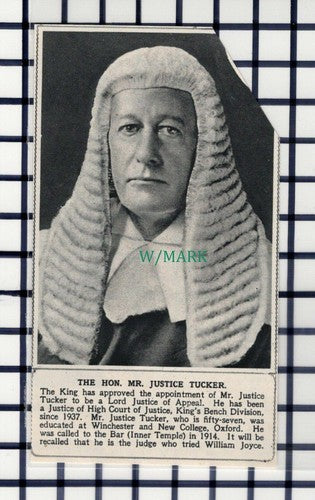 C6214) The Hon Mr Justice Tucker - 1945 Cutting