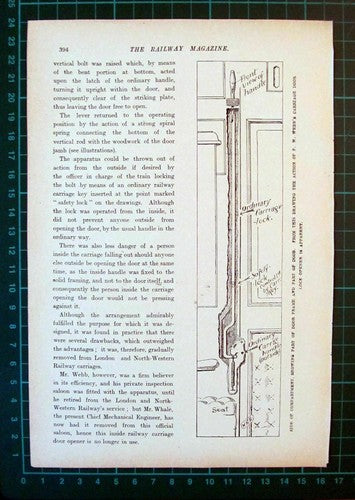 (6039) Webb's Webbs Patent Railway Carriage Door  -  1907 Article