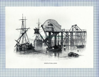 WALLSEND DROPS WILLINGTON NEWCASTLE COLLIERY  MINE MINING PRINT -  1987
