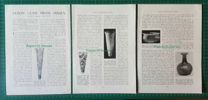 (6766) Saxon Glass From Sussex  - 1951 Article