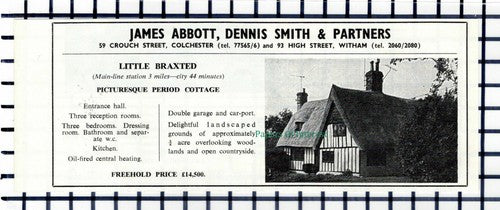C5754) Little Braxted Cottage Sale Advert - 1966 Cutting
