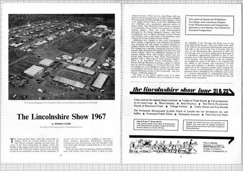 Lincolnshire Agricultural Society Donald Clark  - 1967 Magazine Article / Print