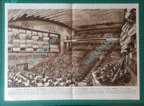 The Royal Festival Hall Interior  - 1951 Centrefold Pullout Print