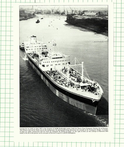 VIRGINIA Ship Furness Shipyard Haverton Hill SAN EDMUNDO  Eagle Tanker- Clipping