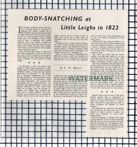 (103) Little Leighs Body Snatching Abraham Leader Samuel Clark  - 1964 Cutting