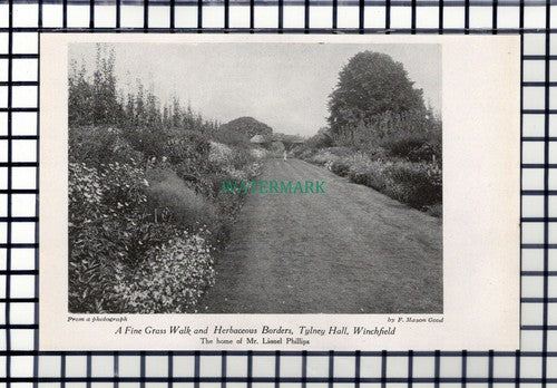 C6778) Tylney Hall Winchfield Mr Lionel Phillips  - 1909 Cutting