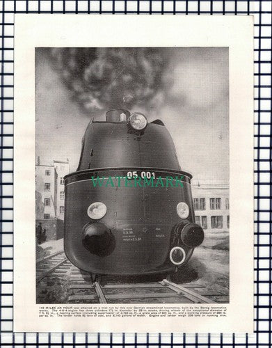 (7295) German Locomotive Borsig - 1930s Cutting / Print