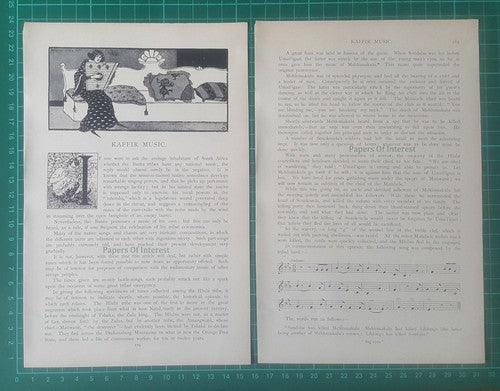 Kaffir Music Bantu Tribe Nora Scully   - 1897 Article