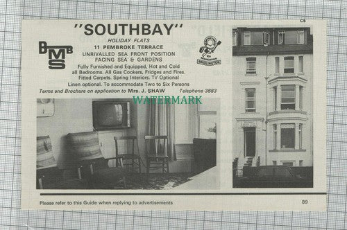 C2006) Southbay Holiday Flats Pembroke Terr Bridlington Mrs J Shaw - 1973 Clip