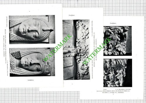 BRITANNIC House Finsbury Circus Lutyens Broadbent  - c.1920s Book Prints x 6