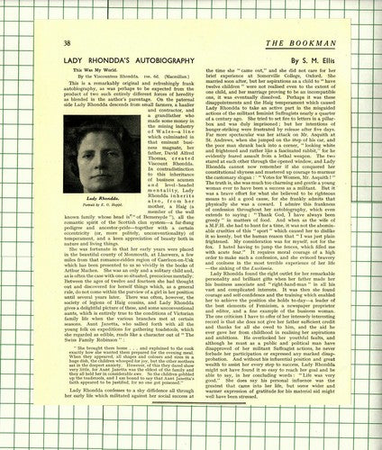 Lady Rhondda Viscountess Rhondda   - 1933 Article / Print