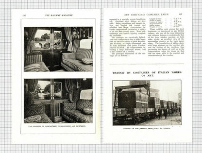 London Midland Scottish Railway LMSR First Class Carriages  - 1930 Article