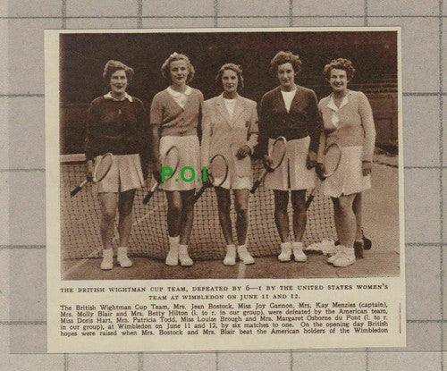 C1910) British Wightman Cup Team Bostock Gannon Menzies Blair Hilton 1948 Clip