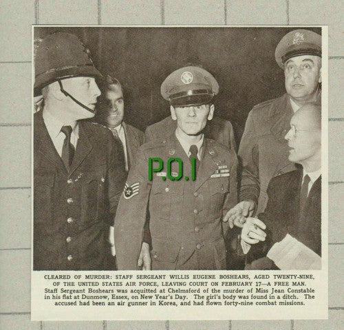Willis Eugene Boshears Jean Constable Murder Dunmow - 1961 Small News Clipping