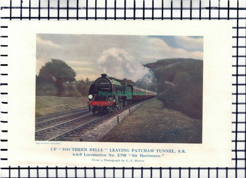 C5796) Southern Belle Patcham Tunnel Locomotive E798 Hectimere  - c.1930 Print