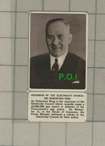 C2481) Sir Robertson King Electricity Council Chairman - 1961 Clip SMALL!