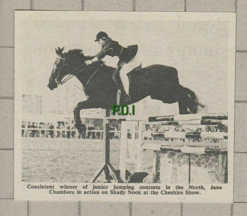 (5402) Jane Chambers on  Shady Nook Cheshire Horse Jumping Show - 1969