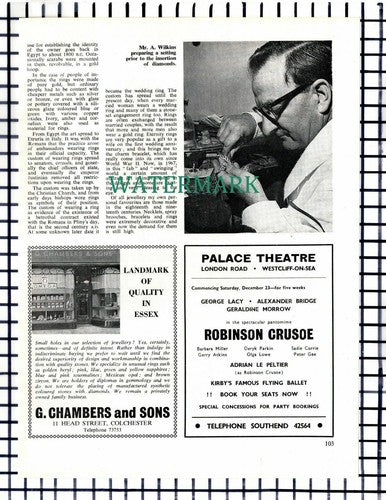(8382) Thompson Wilkins Ltd Jewellers Arthur Wilkins Westcliff Essex - 1967
