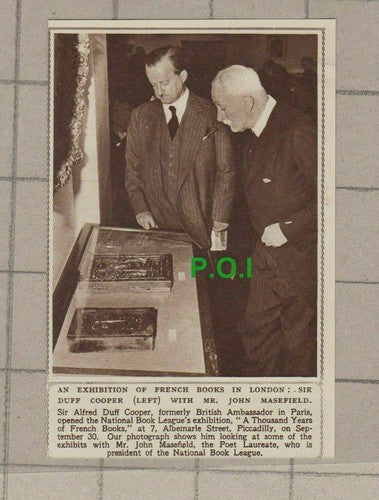 C2207) Sir Alfred Duff Cooper & Mr John Masefield National Book League 1948 Clip