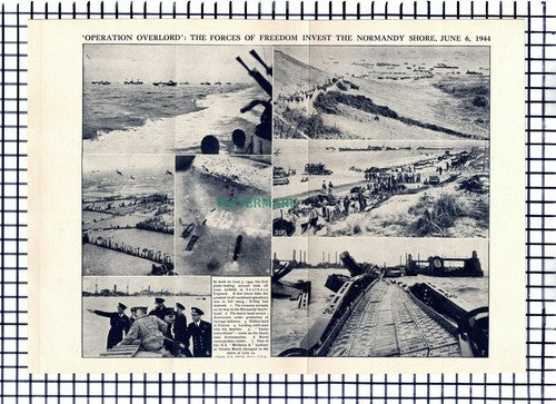 Operation Overlord Normandy World War Two - c.1950s Pullout