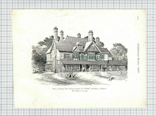 Kettlewell Hill Horsell Surrey R Clamp Architect  -  1898 Print / Cutting