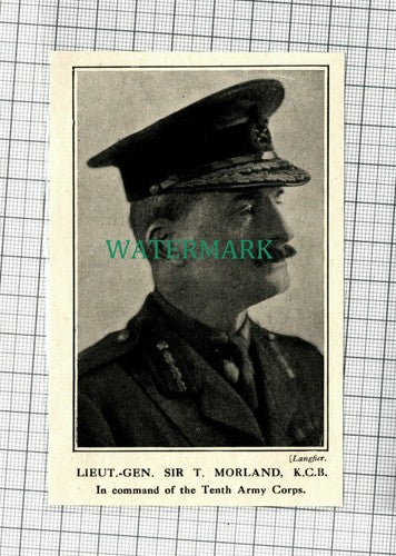 C203) Lieut Gen Sir T Morland Tenth Army Corps WW1 - 1916 Cutting