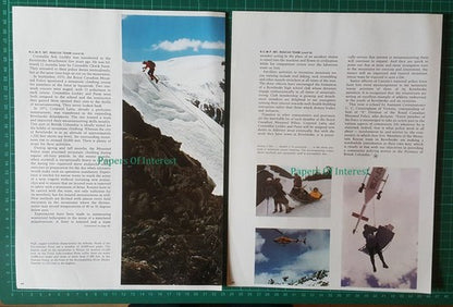 X1401) RCMP Mt Rescue Team British Columbia Lechky Latta Canada  - 1973 Article