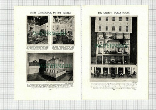 (6849) Queen's Doll's House Windsor Castle Sir Edward Lutyens - c.1930s Cutting