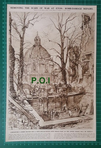 (X316) Eton College Bomb Crater Boiler House  - 1948 Clip