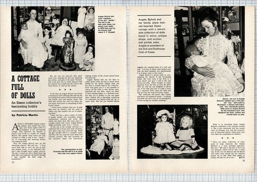 (5843) Angela Byford Doll & Dollhouse Club of Esex Collector - 1972 Article