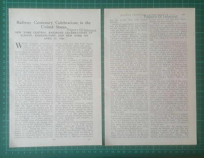 New York Central Railroad Albany Schenectady Crowley Depew - 1926 Article