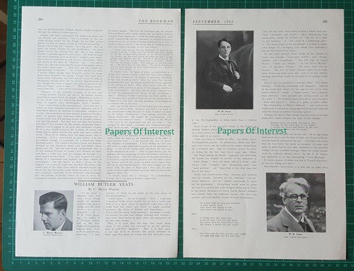 X1376) William Butler Yeats Poet    - 1932 Article