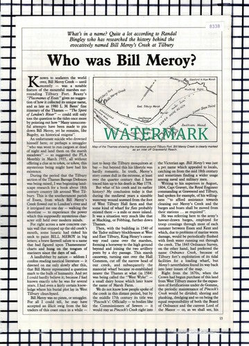 (8338) Bill Meroy Tilbury Essex  Marsh Farm -  1988 Article