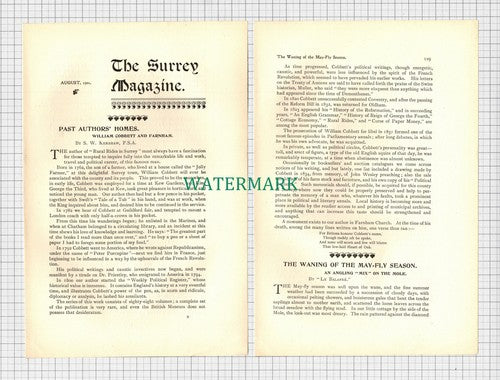 William Cobbett Author  Farnham Surrey Jolly Farmer - 1901 Article