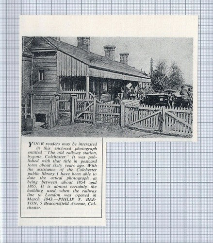 (5313) Old Railway Station Colchester Essex Philip Beeton  - 1969 Clip
