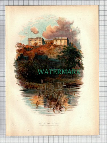 (5418) NOTTINGHAM Castle  - c.1910 Print