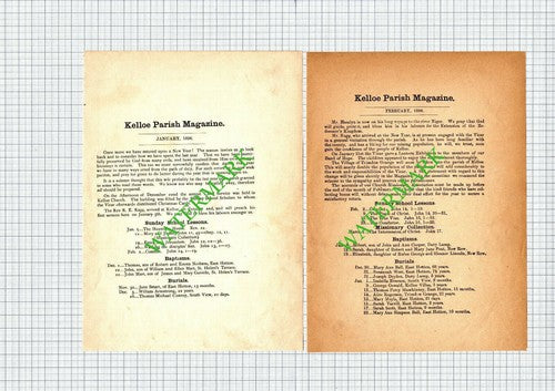 Kelloe Durham Parish Magazine Extracts  -  1896