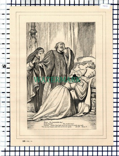 (7819) Romeo & Juliet  Nurse & Lady Capulet    - c.1880 Shakespeare Book Print