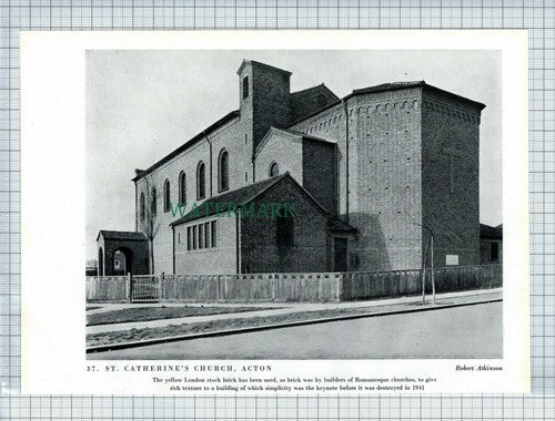 (8683) St Catherine's Church Acton / St Nicholas Burnage   c.1945 Book Print
