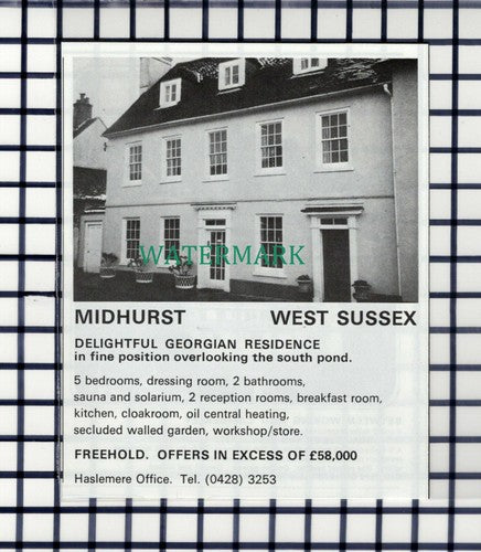 C6885) Midhurst West Sussex House Sale Advert  - 1978 Cutting