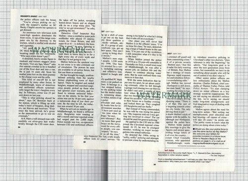 (8523) DCI Ray Mallon Middlesbrough  - 1997 Article