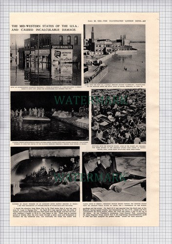 Missouri Floods USA South Sioux City Nebraska Iowa Omaha - 1952 Article